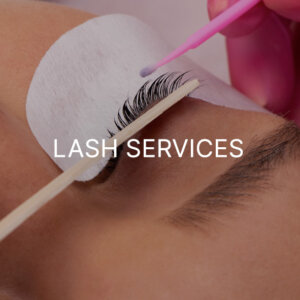 "Lash Services" Close up of a Med Spa client having a Lash Lift service performed.